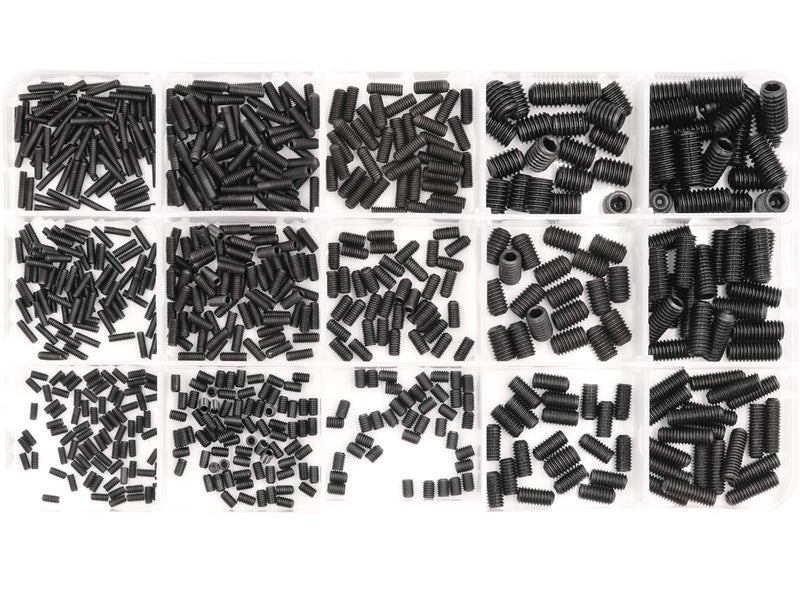 LBY 720pcs M2 M2.5 M3 M4 M5 M6 Hex Socket Drive Cup-Point Set Screws Assortment Kit, Socket Head Cap Screws, Grub Screws, 12 Sizes, Carbon Steel (Black) - Image 3